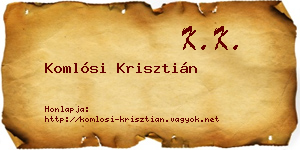 Komlósi Krisztián névjegykártya